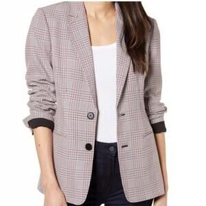 Chelsea28 medium 2 button front plaid jacket blazer coat C 3001